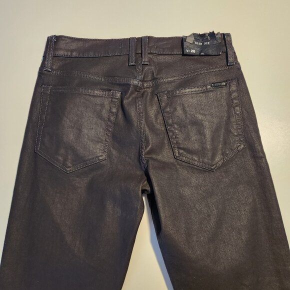 Joe’s Jeans Harley Skinny Mid-Rise Black Wax Coated Jeans Size 28 NEW NWT - Picture 8 of 16